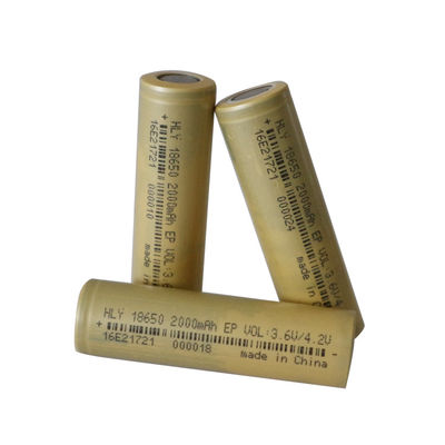 Litio recargable cilíndrico Ion Battery High Energy Density 3.6V 2000mAh del kc 18650
